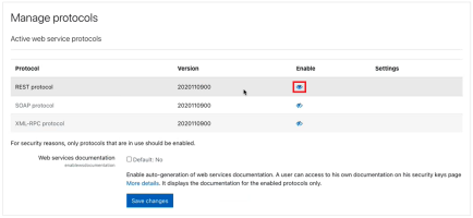 manage protocols page